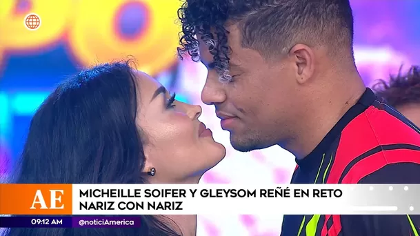 Michelle Soifer y Gleysom Reñé jugaron 'Nariz con nariz' 