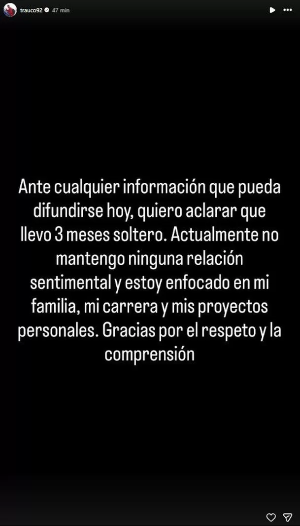 Miguel Trauco se pronunció en sus redes sociales ttas ampay / Instagram / Miguel Trauco