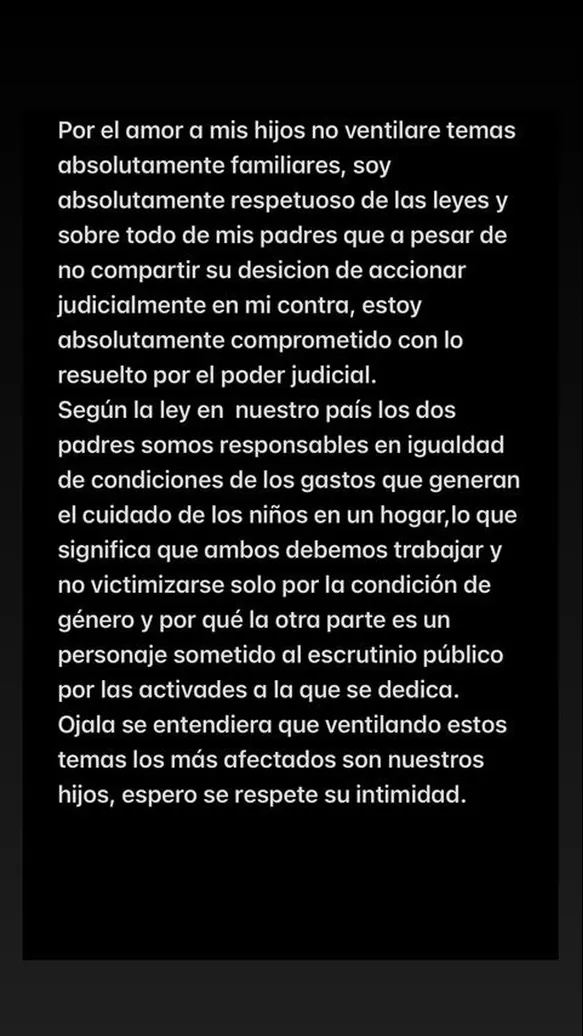 Mensaje de Miguel Trauco en respuesta a Karla Gálvez/Foto: Instagram