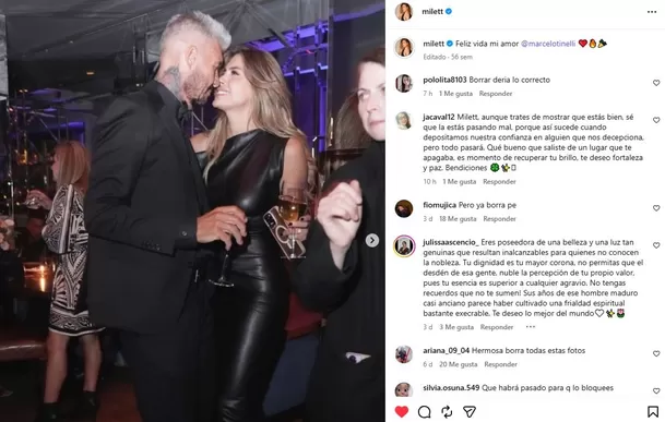 Marcelo Tinelli y Milett Figueroa siguen teniendo fotos juntos en redes sociales / Instagram 