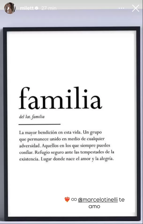 Milett Figueroa brinda su apoyo a Marcelo Tinelli en complicado momento familiar / Instagram