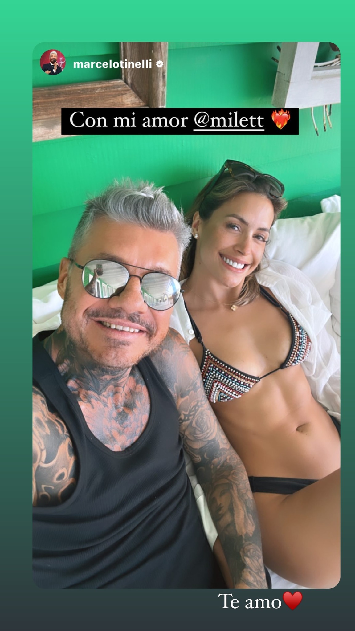 Publicación de Marcelo Tinelli y Milett Figueroa. Fuente: Instagram