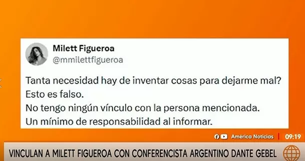 Milett Figueroa niega romance con conferencista argentino Dante Gebel / Captura Milett Figueroa niega romance con conferencista argentino Dante Gebel / Captura