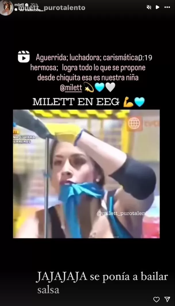 Milett Figueroa recordó su paso por Esto es Guerra. Fuente: Instagram Milett Figueroa recordó su paso por Esto es Guerra. Fuente: Instagram