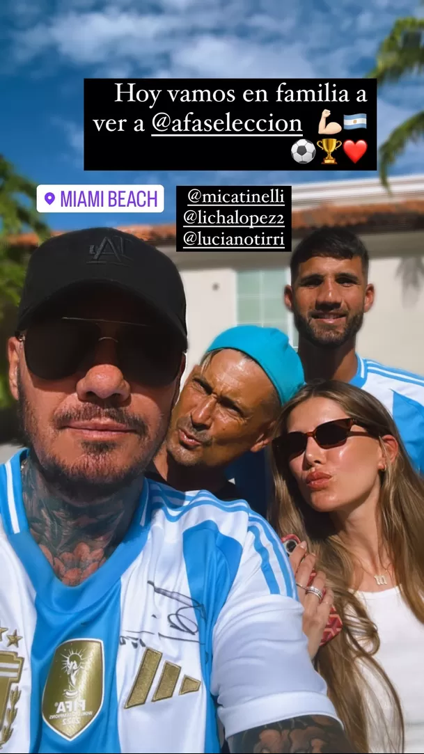 Marcelo Tinelli listo junto a su familia para ver el Perú vs. Argentina en la Copa América 2024. Fuente: Instagram