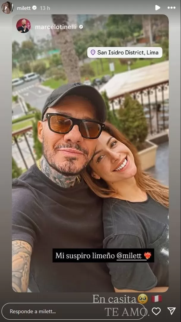 Milett Figueroa y Marcelo Tinelli en Lima / Instagram Milett Figueroa y Marcelo Tinelli en Lima / Instagram