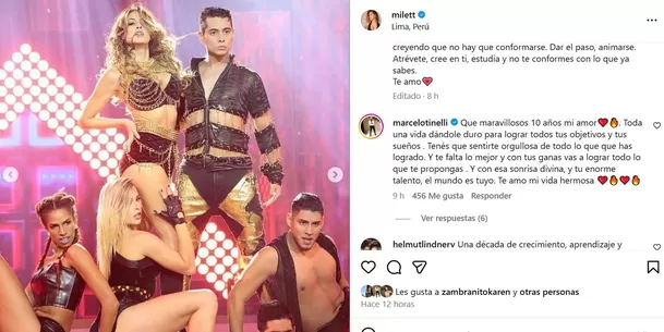 Marcelo Tinelli reacciona a foto de Milett Figueroa y Patricio Quiñones / Instagram
