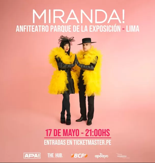 Miranda! anunció su regreso al Perú para el 17 de mayo en el Parque de la Exposición / Instagram