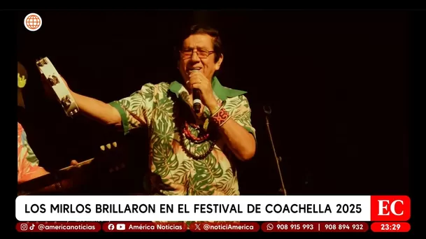 Histórica presentación de los Mirlos en el festival Coachella 2025. Fuente: AméricaTV Histórica presentación de los Mirlos en el festival Coachella 2025. Fuente: AméricaTV