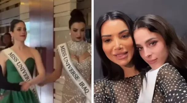 Miss Iraq tuvo un noble gesto con Miss México tras falta de respeto de Nawat Itsaragrisil / Captura Miss Iraq tuvo un noble gesto con Miss México tras falta de respeto de Nawat Itsaragrisil / Captura