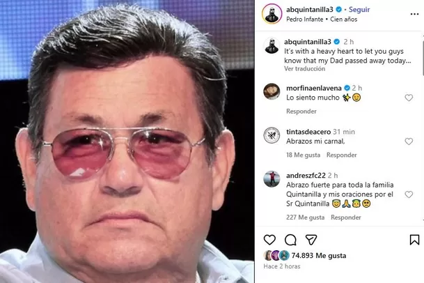 Falleció Abraham Quintanilla a los 86 años / Instagram Falleció Abraham Quintanilla a los 86 años / Instagram