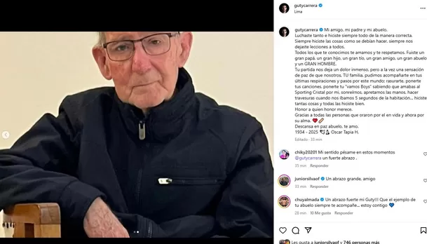 Guty Carrera recibió el apoyo de su comunidad tras dar a conocer el fallecimiento de su abuelo 