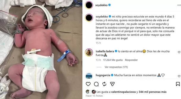 Fallece el bebé recién nacido del cantante urbano Dekko / IG: @soydekko Fallece el bebé recién nacido del cantante urbano Dekko / IG: @soydekko