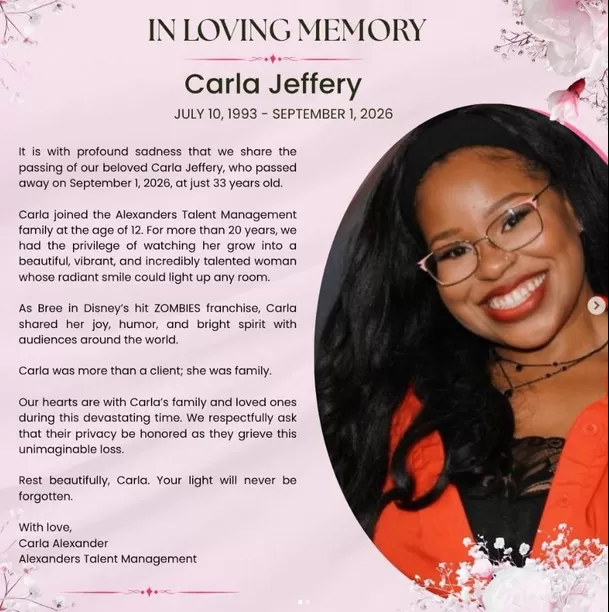 Carla Jeffery, recordada por interpretar a Bree, la carismática cheerleader de Zombies, murió a los 33 años. Foto: IG @carlajjeffery Carla Jeffery, recordada por interpretar a Bree, la carismática cheerleader de Zombies, murió a los 33 años. Foto: IG @carlajjeffery