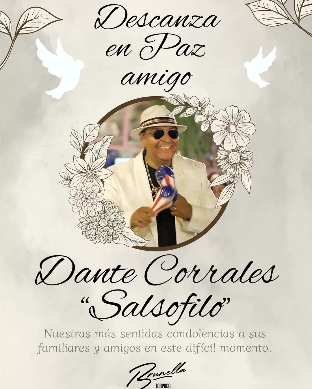 La despedida de Brunella Torpoco al animador Dante Corrales, conocido como 'Salsófilo' / Instagram