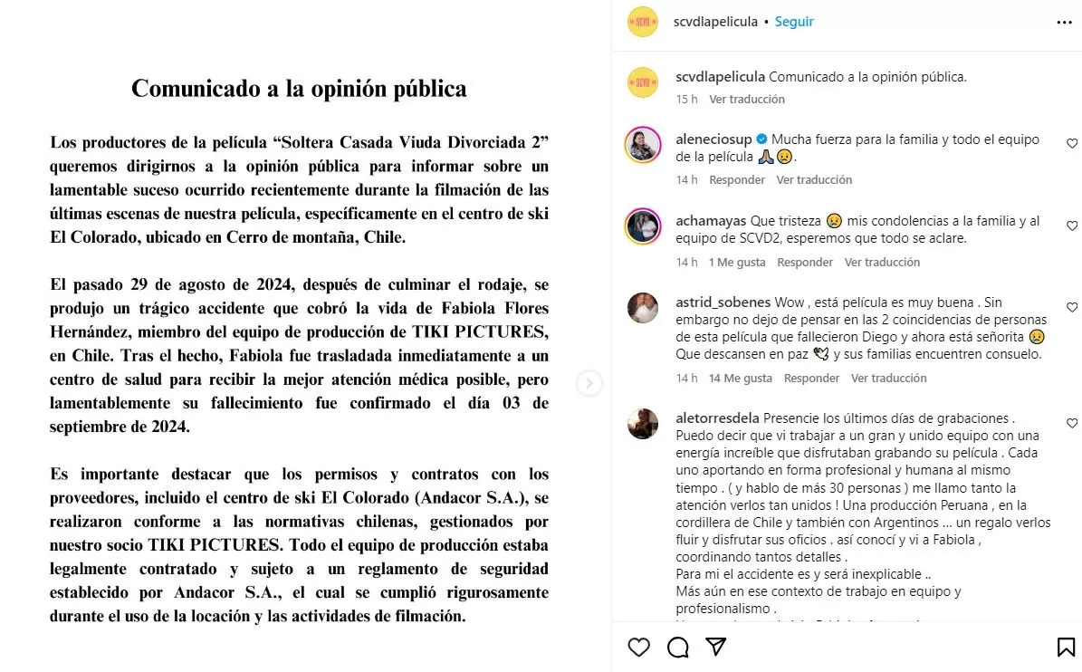 Comunicado de la producción de 'Soltera, Casada, Viuda, Divorciada 2' 