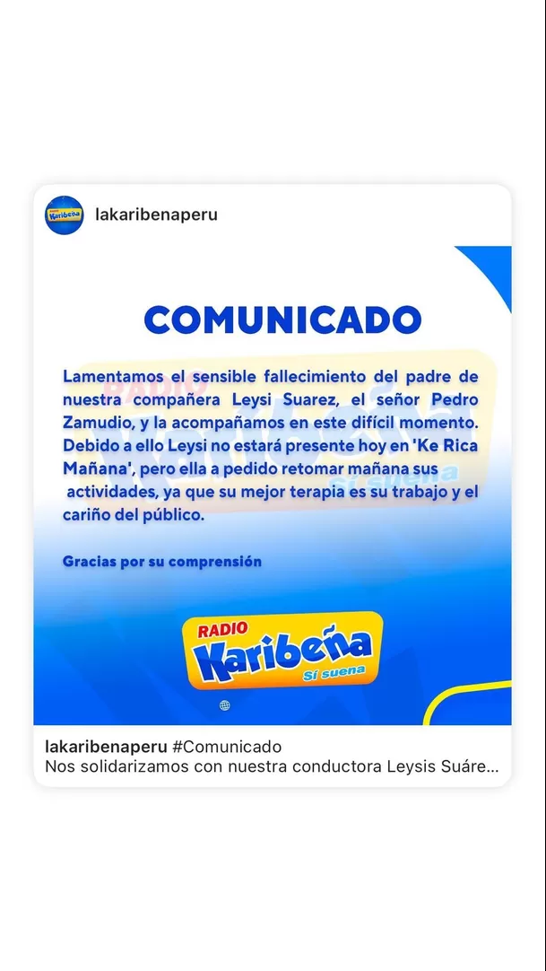 Comunicado reposteado por Leysi Suárez / Foto: IG Leysi Suárez