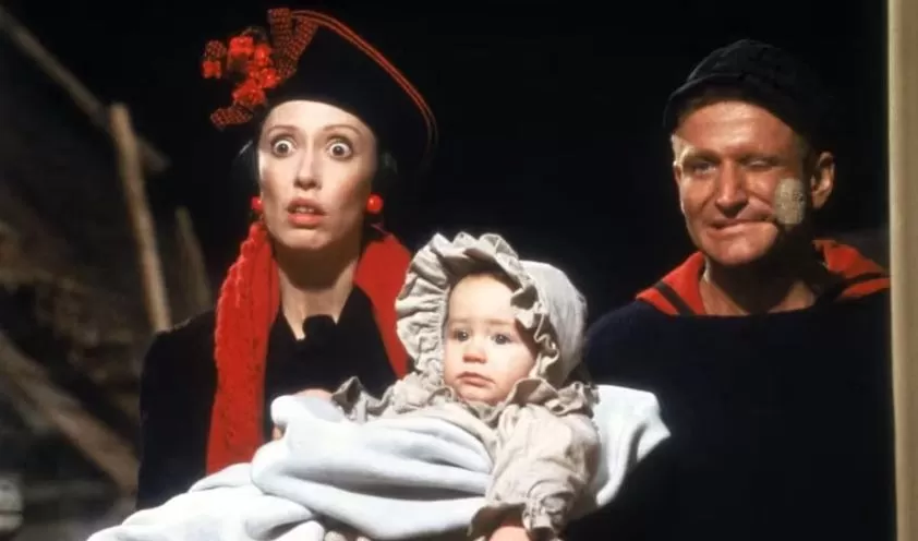 Shelley Duval en la película 'Popeye' junto a Robin Williams / Foto: The Walt Disney Pictures