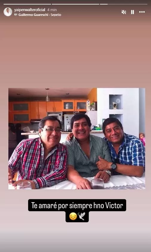 Walter Yaipén anunció la muerte de su hermano Víctor Yaipén / Instagram Walter Yaipén anunció la muerte de su hermano Víctor Yaipén / Instagram