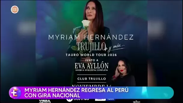 Myriam Hernández anunciónuevas fechas en Perú luego del éxito de su“TauroWorldTour2026+YMás”/ AméricaTV