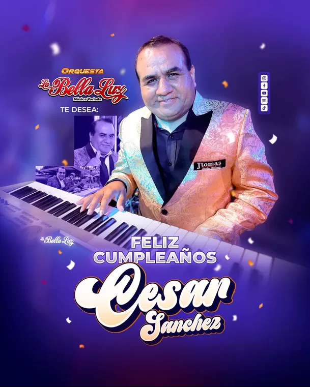 César Sánchez Chavesta es acusado de realizar tocamientos indebidos a la cantante Naldy Saldaña / Facebook: La Bella Luz