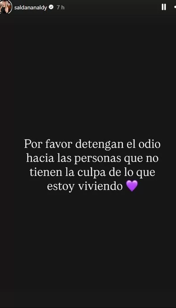 El pedido de Naldy Saldaña a sus seguidores en redes sociales / IG: @saldananaldy El pedido de Naldy Saldaña a sus seguidores en redes sociales / IG: @saldananaldy