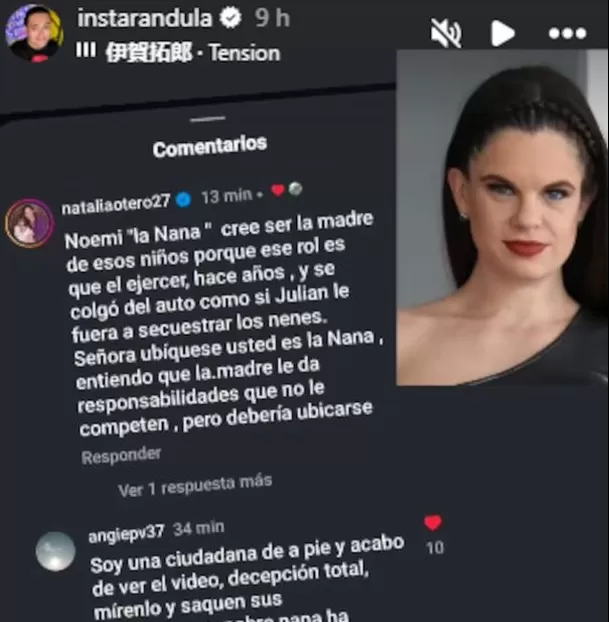 Natalia Otero arremetió contra nana de Yiddá Eslava / Instarandula