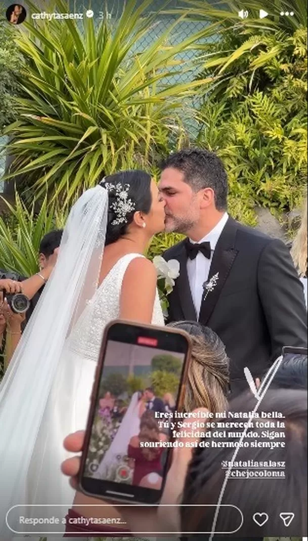 Natalia Salas rompió en llanto al casarse por religioso con Sergio Coloma / Instagram Natalia Salas rompió en llanto al casarse por religioso con Sergio Coloma / Instagram