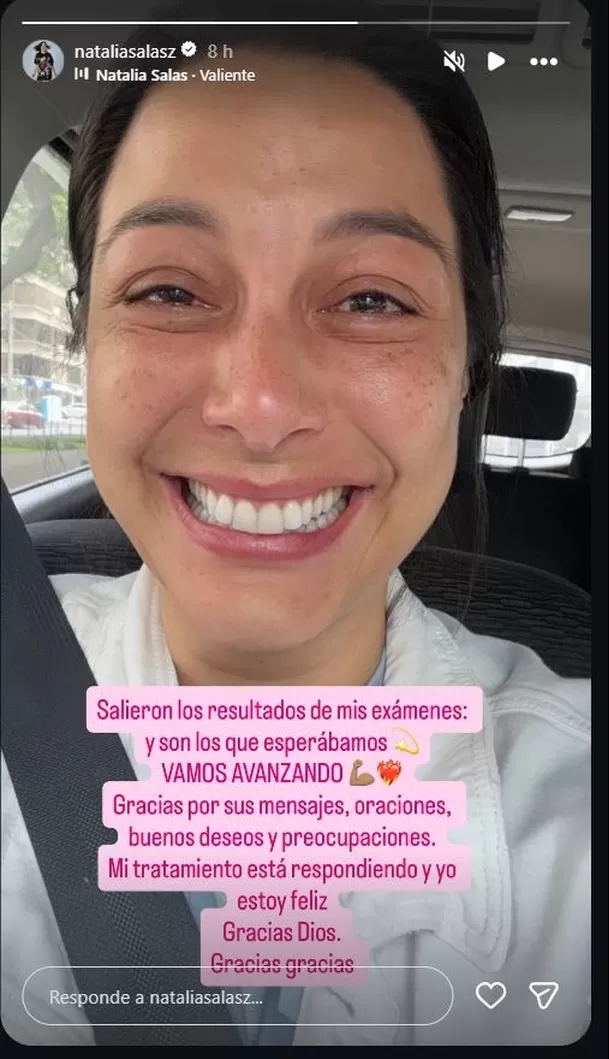 Natalia Salas rompe en llanto y emociona al hablar de su lucha contra el cáncer. Foto: Instagram