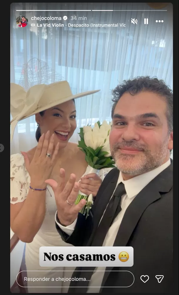 Natalia Salas y Chejo Coloma: Primera foto como esposos / Fuente: Instagram Natalia Salas y Chejo Coloma: Primera foto como esposos / Fuente: Instagram