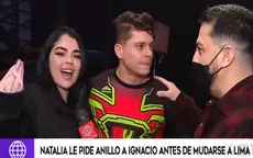 Natalia Segura le pidió anillo de compromiso a Ignacio Baladán en plena entrevista - Noticias de Ignacio Baladán