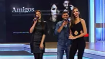 Natalie y Yako junto a Karen Schwarz. Video: América Noticias