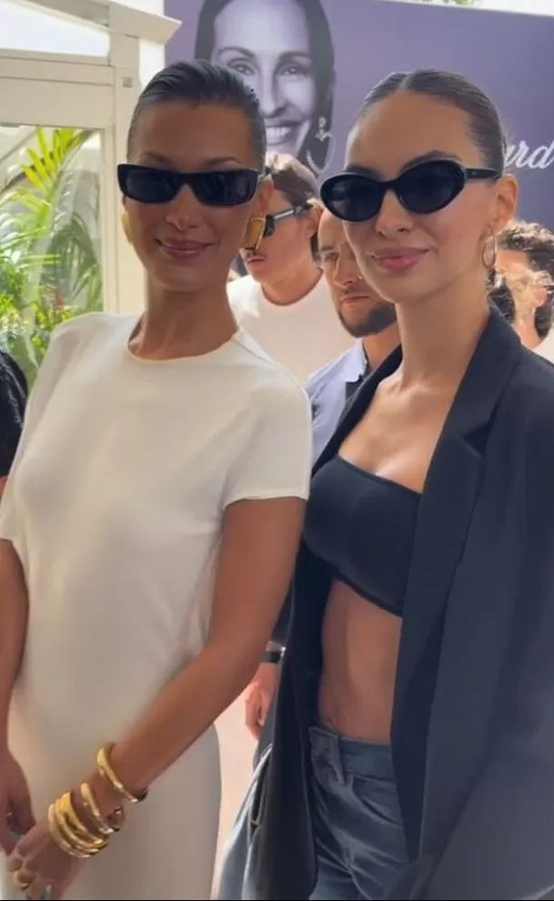 Natalie Vértiz y Bella Hadid en Cannes / TikTok Natalie Vértiz y Bella Hadid en Cannes / TikTok