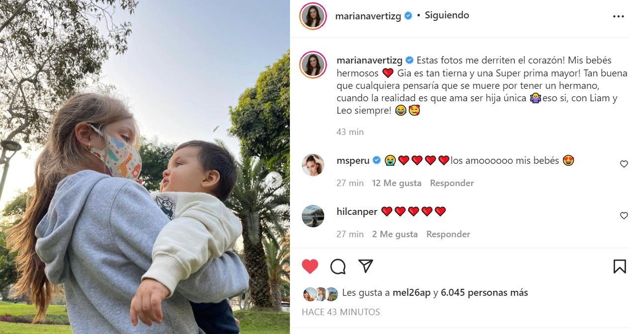 Natalie Vértiz: El momento más tierno de su sobrina Gía con el pequeño Leo 