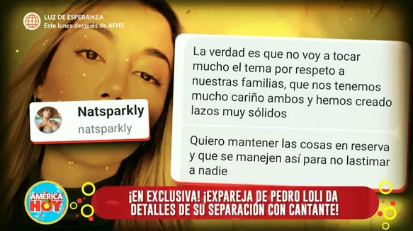 Nathaly Sánchez no quiso dar más detalles de su separación de Pedro Loli / América Hoy