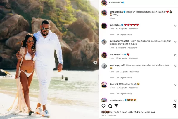 Natti Natasha feliz por la libertad de su esposo Raphy Pina / Instagram