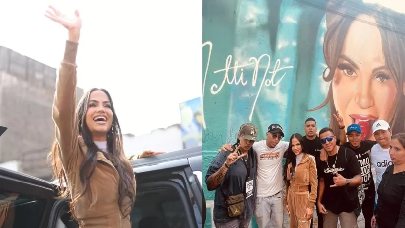 Natti Natasha se emocionó con mural en su honor en Lima 