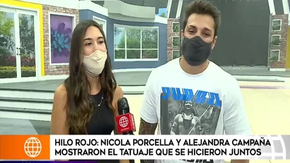 Nicola Porcella y Alejandra Campaña hablaron de su relación y mostraron el tatuaje que se hicieron juntos