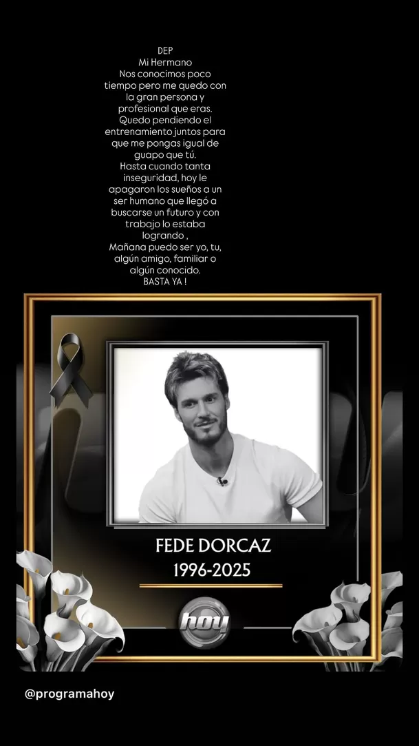 Nicola Porcella lamenta la muerte del actor argentino Fede Dorcaz en México / Instagram