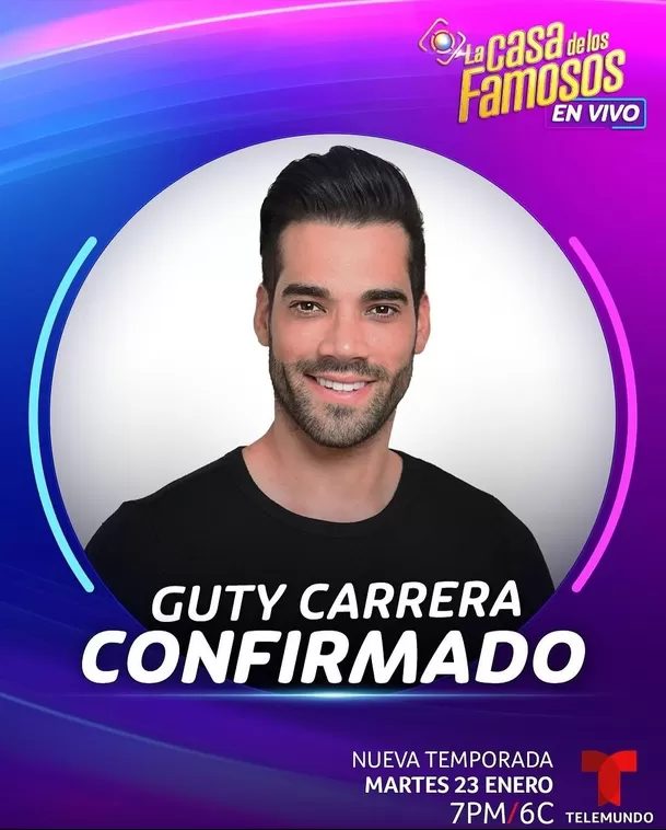 Guty Carrera fue confirmado en 'La Casa de los Famosos' de Telemundo. Instagram