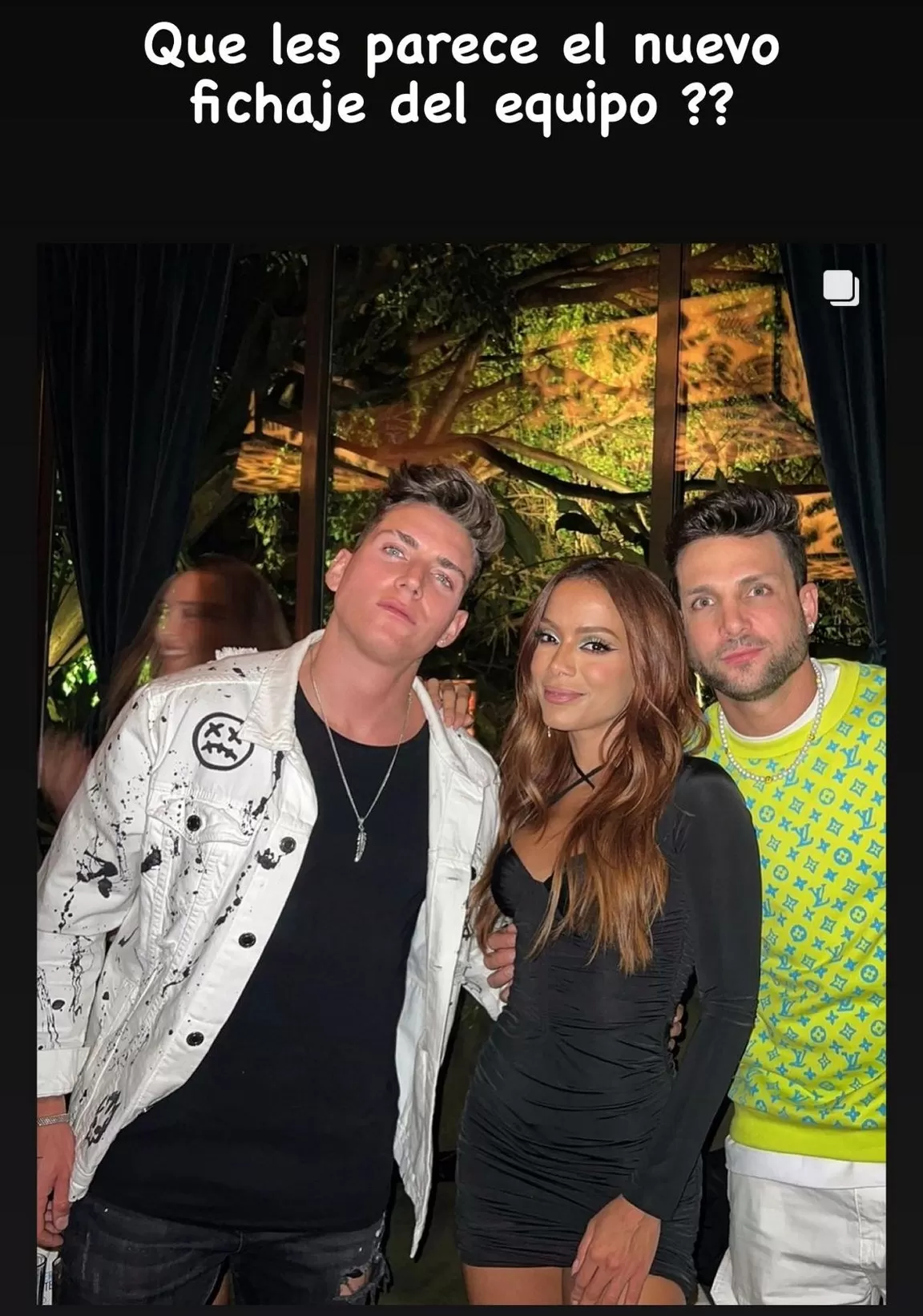 Agustín Fernández, Anitta y Nicola Porcella en noche de discoteca/ Foto: IG Agustín Fernández