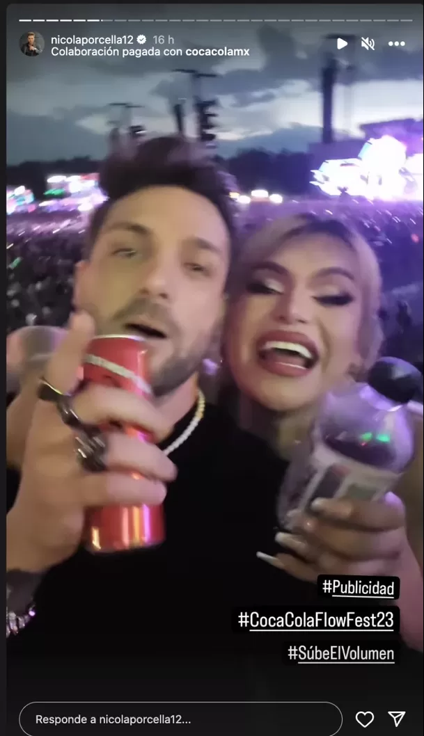 Nicola Porcella y Wendy Guevara en el Flow Fest. Fuente: Instagram Nicola Porcella y Wendy Guevara en el Flow Fest. Fuente: Instagram