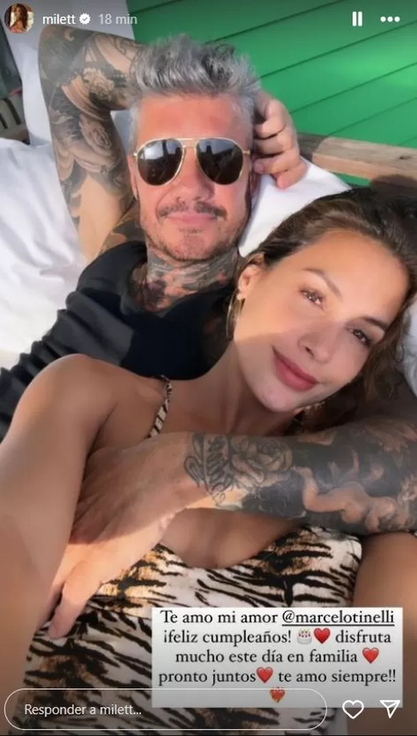 Milett Figueroa le envió amoroso mensaje de cumpleaños a Marcelo Tinelli / Instagram