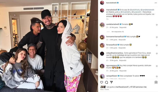 Marcelo Tinelli en España con su familia / Instagram