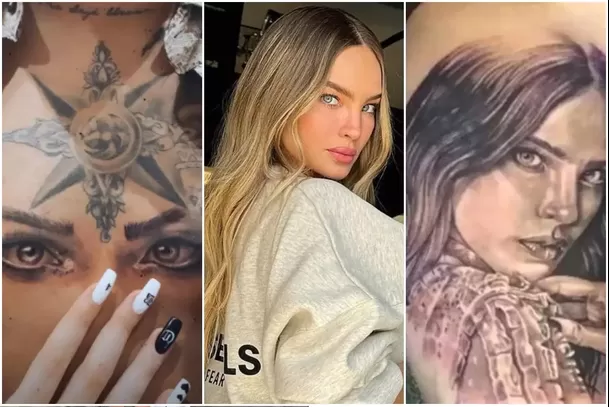Christian Nodal se tatuó el rostro y ojos de Belinda / Instagram