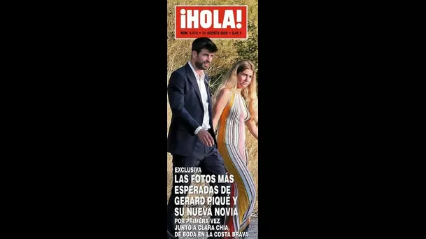 Gerard Piqué y Clara Chia Marti en portada de revista. Foto: Hola!