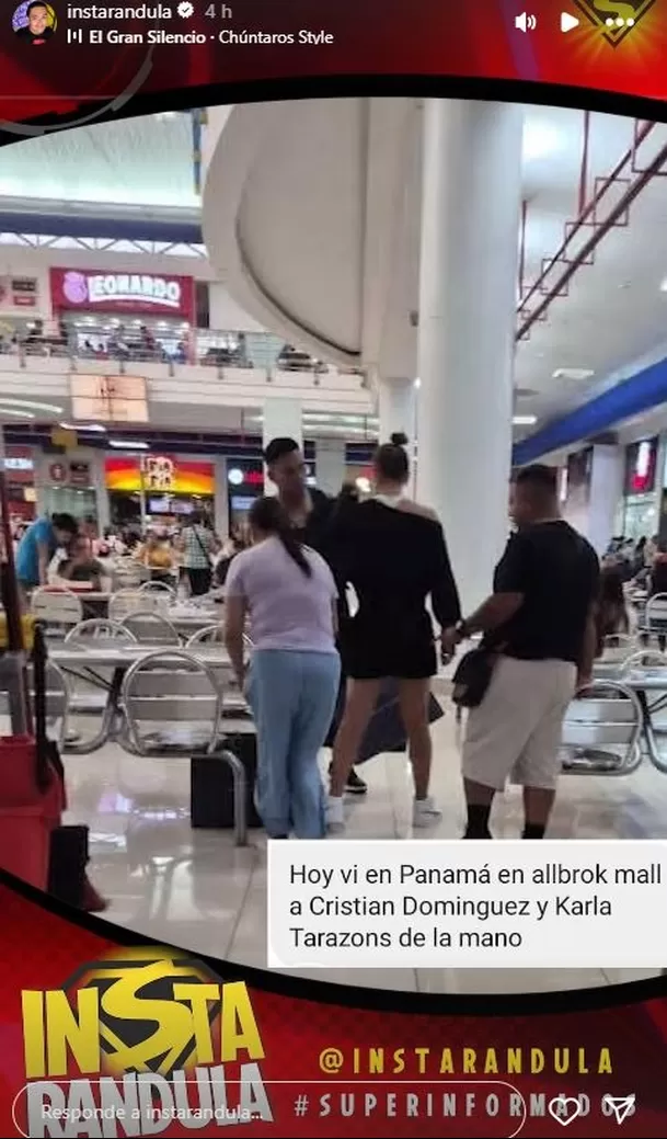 Christian Domínguez y Karla Tarazona en el aeropuerto de Panamá / Instarandula