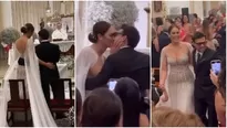 ¡Es oficial! Karen Schwarz y Ezio Oliva se dieron el 'sí' en el altar con tremendo beso