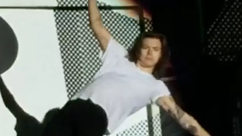 Caída de Harry Styles en pleno concierto. Captura