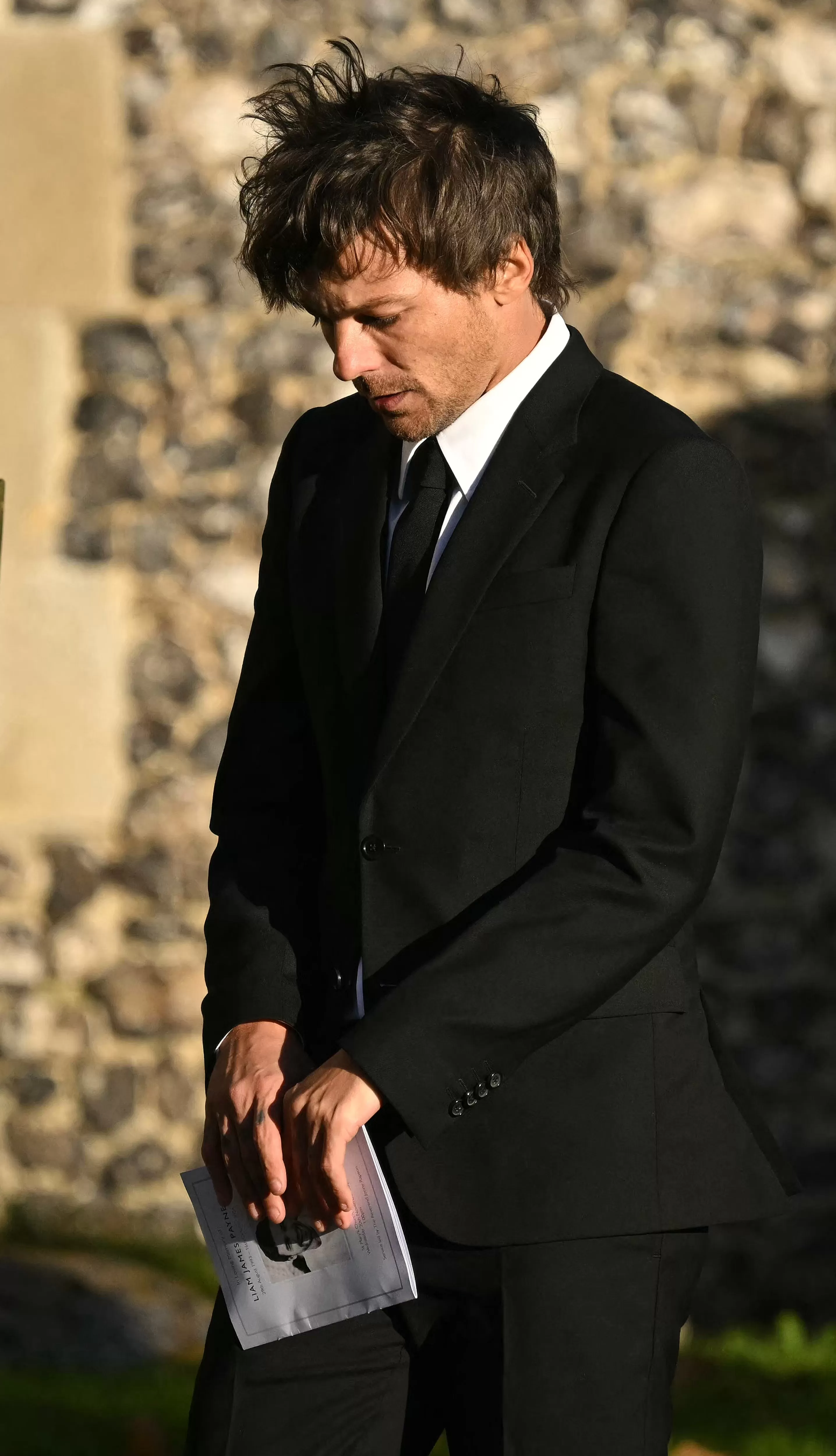 Louis Tomlinson en el funeral de Liam Payne. Fuente: AFP